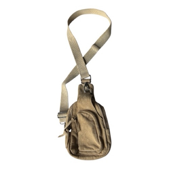 Free People Hudson beige suede sling bag with adjustable strap - Picture 3 of 13